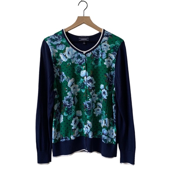 Lands’ End Floral Cardigan - Picture 1 of 8